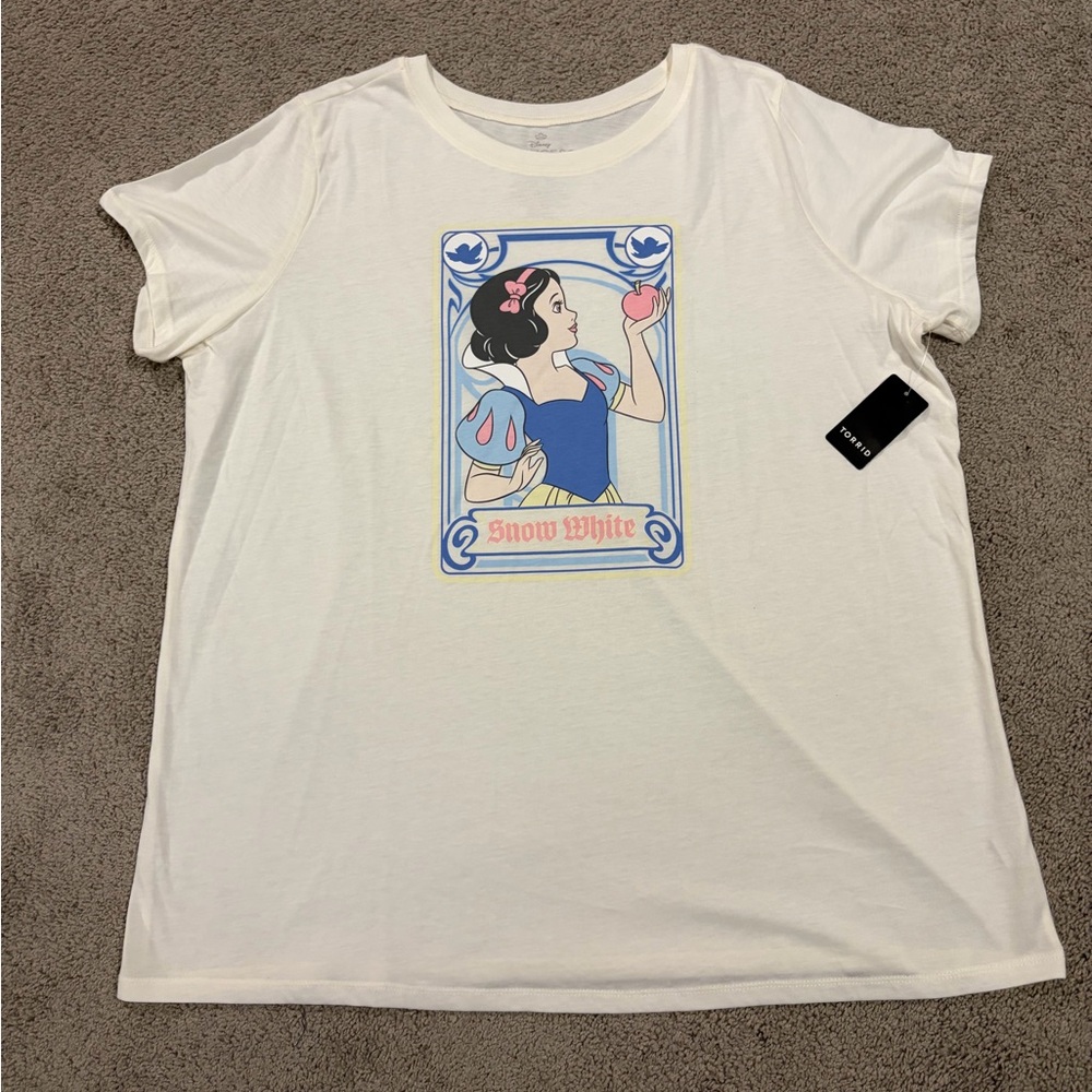 Torrid Disney Princess Snow White Graphic Women’s Plus Size 2X White T-Shirt NWT